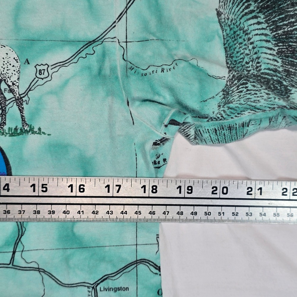 Vintage 1993 Sneaky Tees Idaho State Map All Over Print Tie Dye T-Shirt Mens M - Picture 13 of 16